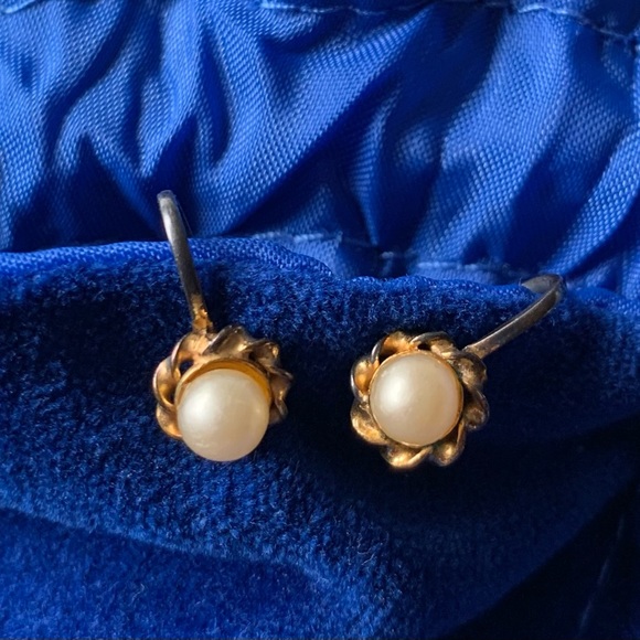Vintage 1950 pearl earrings 1 set is real pearl - Picture 7 of 15